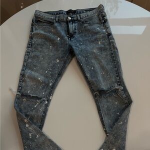 PacSun Splatter stacked Skinny Jeans - Blue